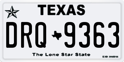 TX license plate DRQ9363