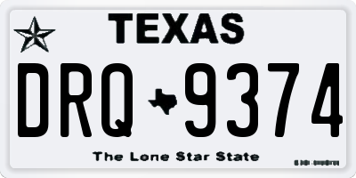 TX license plate DRQ9374