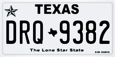 TX license plate DRQ9382