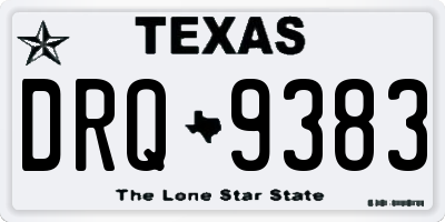 TX license plate DRQ9383
