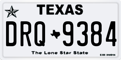 TX license plate DRQ9384