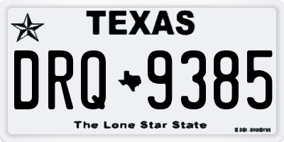 TX license plate DRQ9385