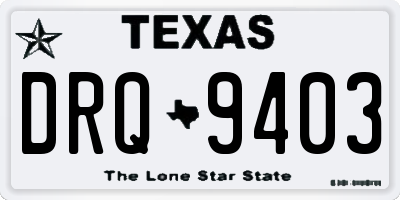 TX license plate DRQ9403