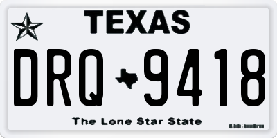 TX license plate DRQ9418