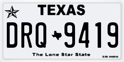 TX license plate DRQ9419