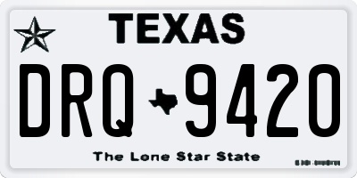 TX license plate DRQ9420