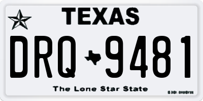 TX license plate DRQ9481