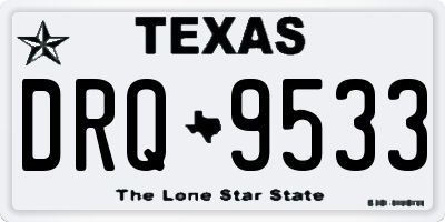 TX license plate DRQ9533