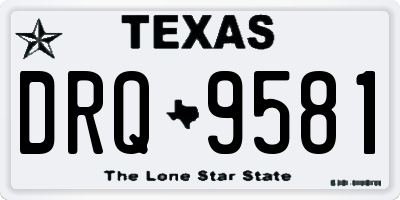 TX license plate DRQ9581