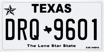 TX license plate DRQ9601