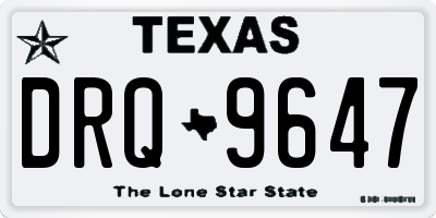TX license plate DRQ9647