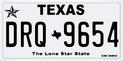 TX license plate DRQ9654
