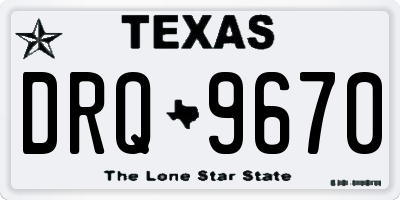 TX license plate DRQ9670