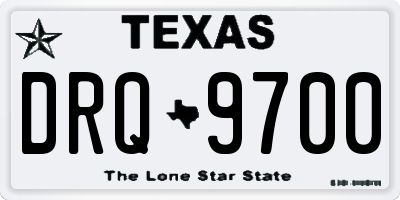 TX license plate DRQ9700