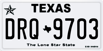 TX license plate DRQ9703