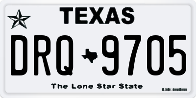 TX license plate DRQ9705