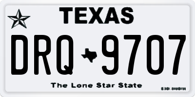 TX license plate DRQ9707