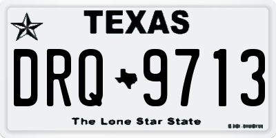 TX license plate DRQ9713