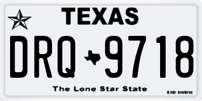 TX license plate DRQ9718