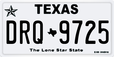 TX license plate DRQ9725