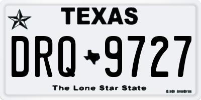TX license plate DRQ9727
