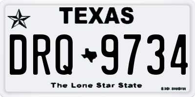 TX license plate DRQ9734