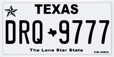 TX license plate DRQ9777