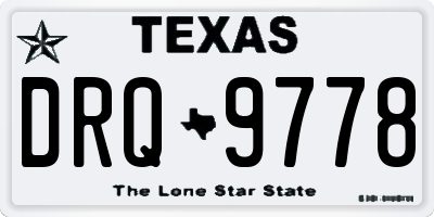 TX license plate DRQ9778