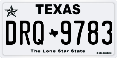 TX license plate DRQ9783
