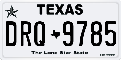 TX license plate DRQ9785