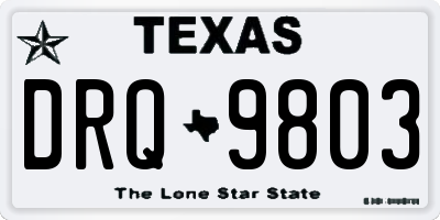 TX license plate DRQ9803