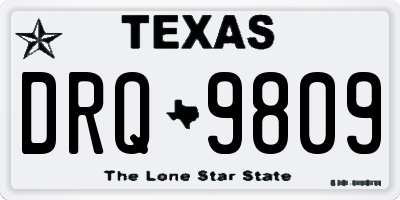 TX license plate DRQ9809