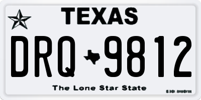 TX license plate DRQ9812
