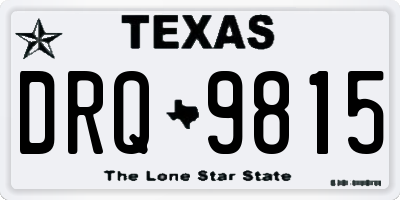 TX license plate DRQ9815