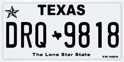 TX license plate DRQ9818