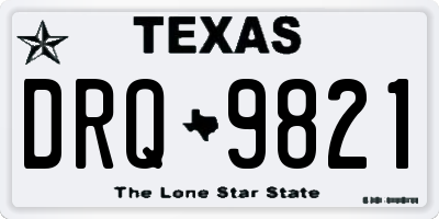 TX license plate DRQ9821