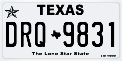 TX license plate DRQ9831