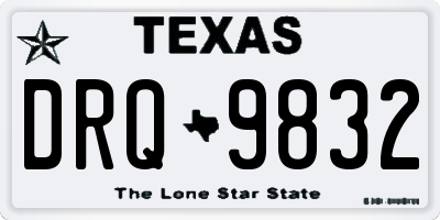 TX license plate DRQ9832
