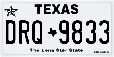 TX license plate DRQ9833