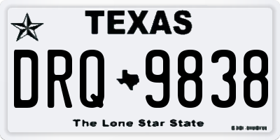 TX license plate DRQ9838