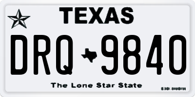 TX license plate DRQ9840