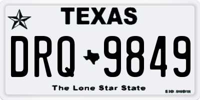 TX license plate DRQ9849
