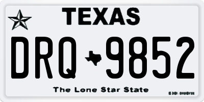 TX license plate DRQ9852