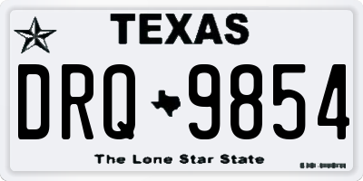 TX license plate DRQ9854