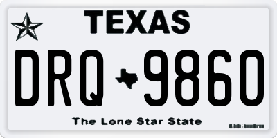 TX license plate DRQ9860