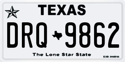 TX license plate DRQ9862