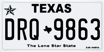 TX license plate DRQ9863