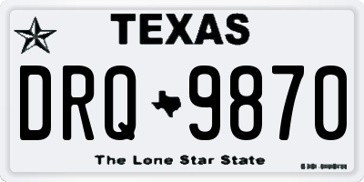TX license plate DRQ9870