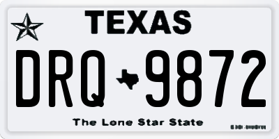 TX license plate DRQ9872