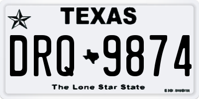 TX license plate DRQ9874